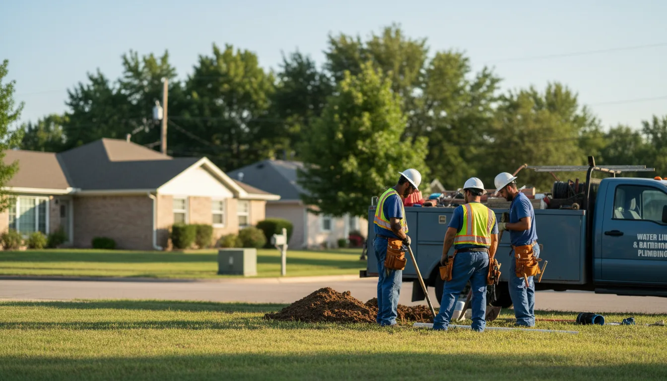 Residential water line and bathroom plumbing service in Palo, MI